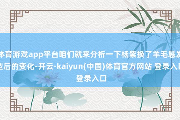 体育游戏app平台咱们就来分析一下杨紫换了羊毛鬈发型后的变化-开云·kaiyun(中国)体育官方网站 登录入口